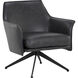 Crosby Alpine Black Leather Swivel Lounge Chair, Swivel